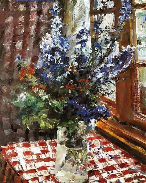 Larkspur Oil Painting by Lovis (Franz Heinrich Louis) Corinth