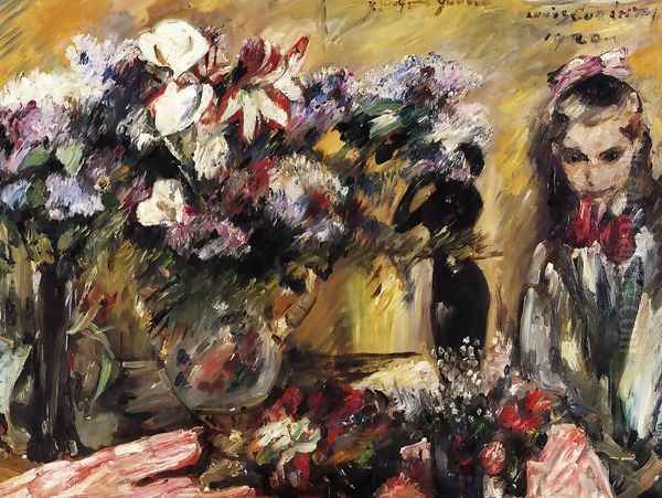 Flowers and Wilhelmine Oil Painting by Lovis (Franz Heinrich Louis) Corinth