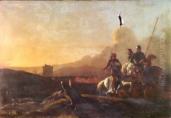 Border Reivers Oil Painting by James Drummond