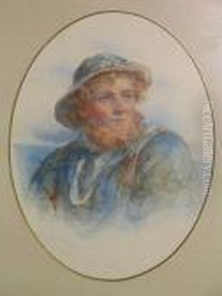 Portraits Of A Fisherman And A Fisherwoman, Head And Shoulders Oil Painting by James Drummond