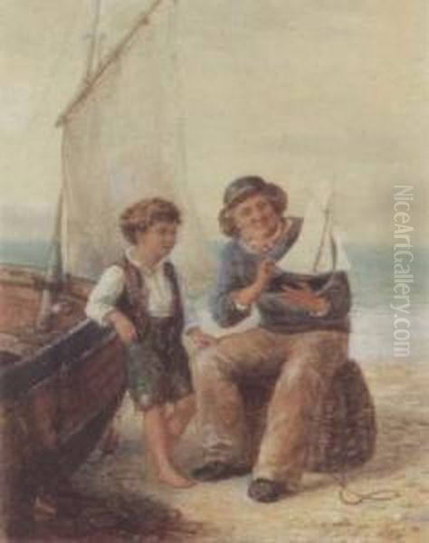 Toy Boat Oil Painting by James Drummond