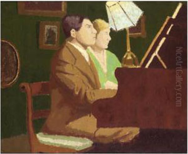 Piano Lesson Oil Painting by Malcolm Drummond