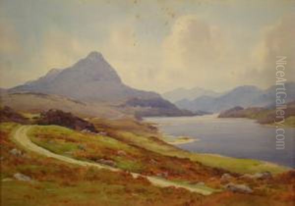 Lough Corrib And A View To The Connemara Mountains Oil Painting by George, Captain Drummond-Fish