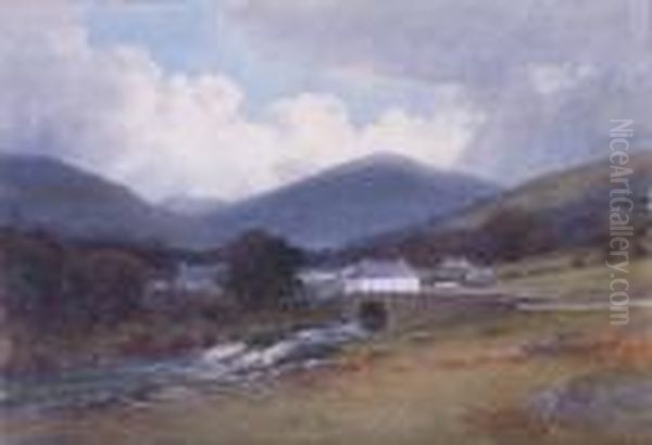 Annamoe Village, Co. Wicklow Oil Painting by George, Captain Drummond-Fish