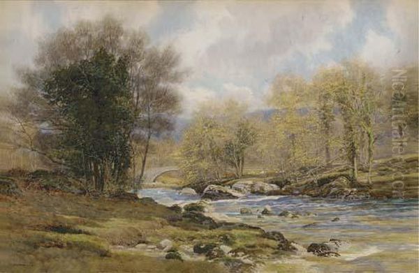 River Landscape Oil Painting by George, Captain Drummond-Fish