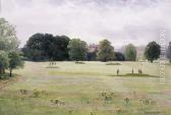 Golfing, The Thirteenth Tee At Killermont Oil Painting by George, Captain Drummond-Fish