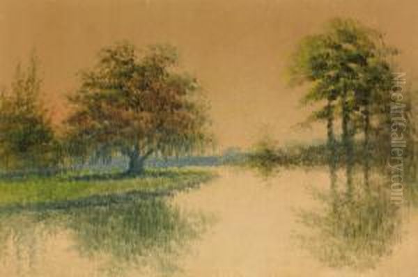 Louisiana Bayou Oil Painting by Alexander John Drysdale