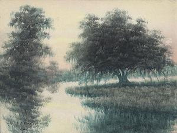 Louisiana Bayou Oil Painting by Alexander John Drysdale