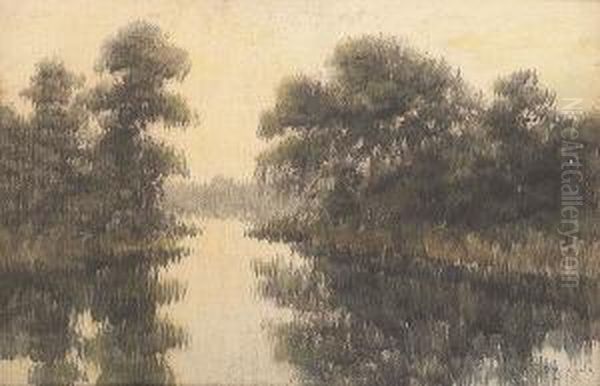 Bayou Landscape Oil Painting by Alexander John Drysdale