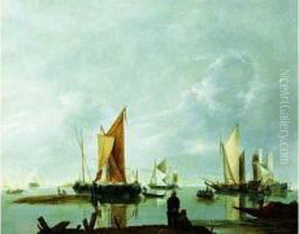 Marine Par Temps Calme Oil Painting by Hendrick Dubbels