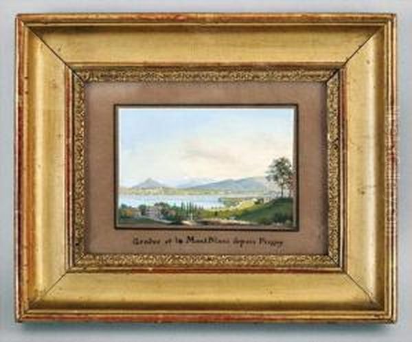 Geneve Et Le Mont-blanc Depuis Pregny Oil Painting by Jean-Baptiste Dubois