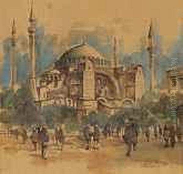 Gegenstucke:ansicht Von Istanbul - Hagia Oil Painting by Paul Elie Dubois