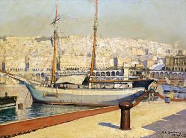 Yacht Dans Le Port D'alger Oil Painting by Paul Elie Dubois