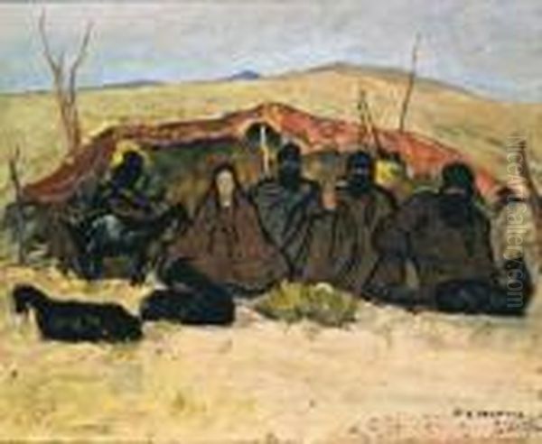 Campement Dans Le Hoggar Oil Painting by Paul Elie Dubois