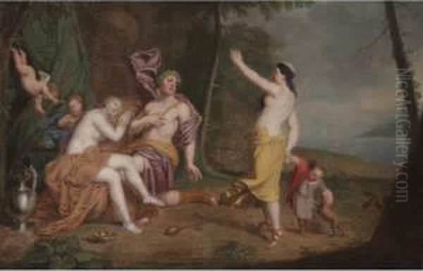 Bacchus And Ariadne Oil Painting by Louis Alexandre Dubourg