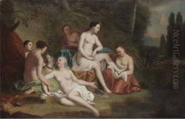 Diana And Her Nymphs Oil Painting by Louis Alexandre Dubourg