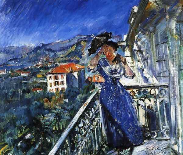 On the Balcony in Bordighera Oil Painting by Lovis (Franz Heinrich Louis) Corinth