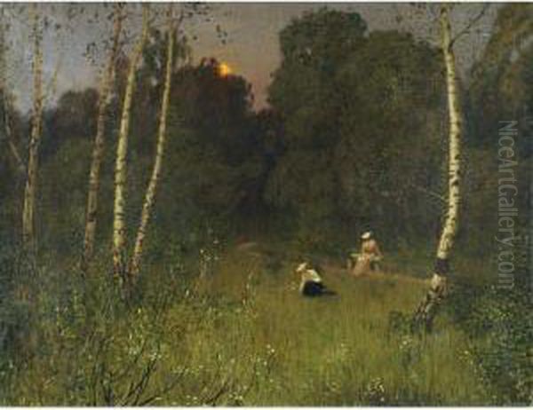 Twilight Oil Painting by Nikolai Nikanorovich Dubovsky