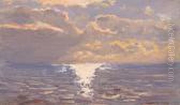 Sea At Sunset Oil Painting by Nikolai Nikanorovich Dubovsky