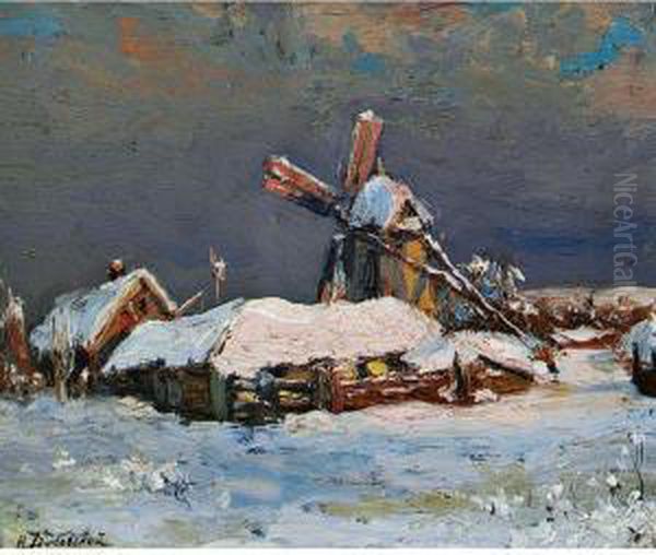 Winter Landscape Oil Painting by Nikolai Nikanorovich Dubovsky