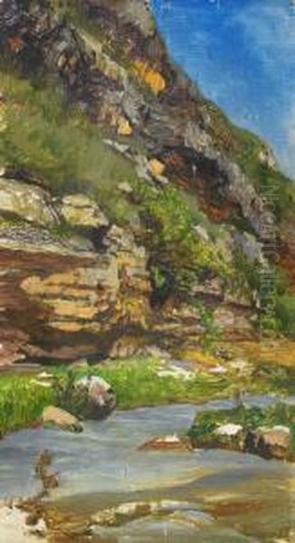 Study Of A Mountainside Oil Painting by Nikolai Nikanorovich Dubovsky