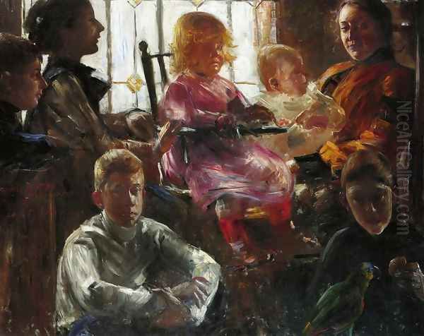 The Family of the Painter Fritz Rumpf Oil Painting by Lovis (Franz Heinrich Louis) Corinth