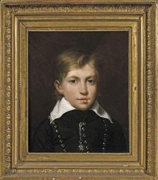 Portrait Presume D'henri V 
Enfant, Futur Comte De Chambord, Portant L'ordre Du Saint-esprit. Oil Painting by Claude-Marie Dubufe