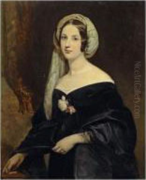 Portrait D' Eleanora-mary Jenkinson, Seconde Duchesse De Montebello Oil Painting by Claude-Marie Dubufe