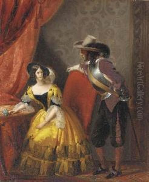 Duc Et Duchesse De Dino Oil Painting by Claude-Marie Dubufe