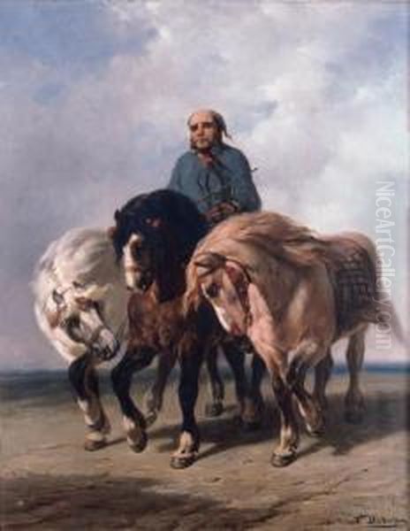 The Horse-trader Oil Painting by Alexandre Dubuisson