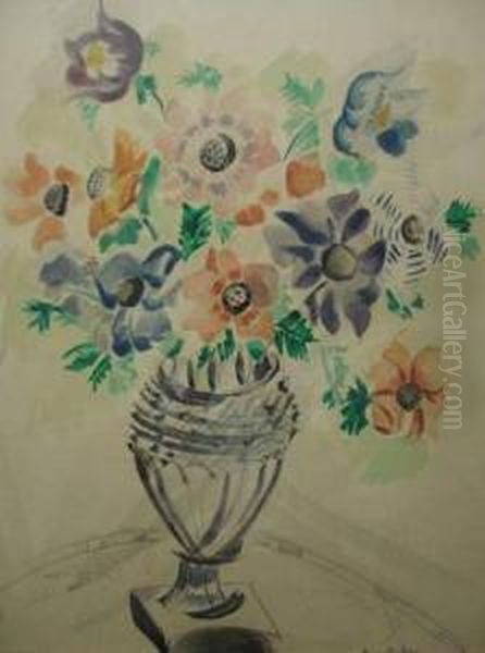 Vase De Fleurs Oil Painting by Raymond Duchamp-Villon