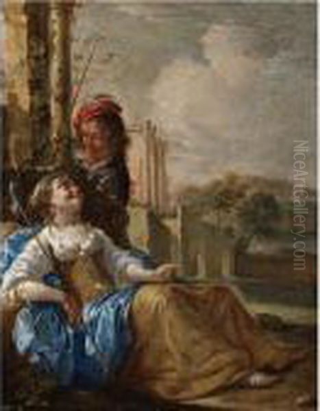 Paris And Oenone Oil Painting by Jacob Duck