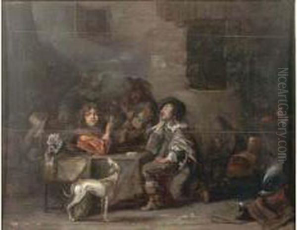 Scene De Taverne Oil Painting by Jacob Duck