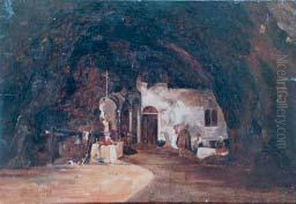 Interno Di Grotta Oil Painting by Teodoro Duclere