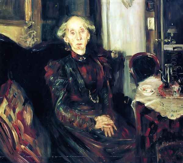 Portrait of Rosenhagen's Mother Oil Painting by Lovis (Franz Heinrich Louis) Corinth