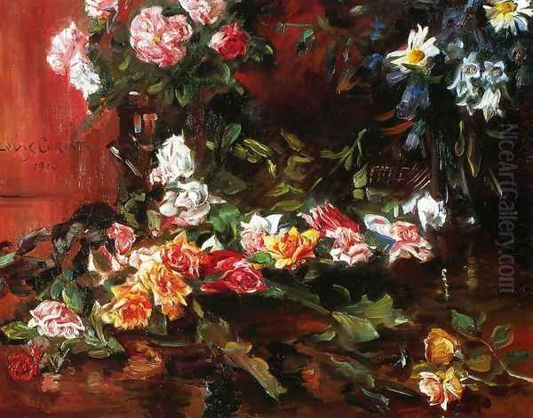 Roses Oil Painting by Lovis (Franz Heinrich Louis) Corinth