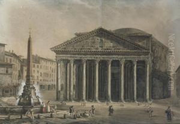 The Pantheon, Rome Oil Painting by Abraham Louis R. Ducros