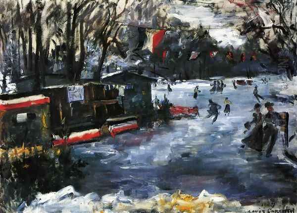 Ice Skating Rink in The Tiergarten, Berlin Oil Painting by Lovis (Franz Heinrich Louis) Corinth