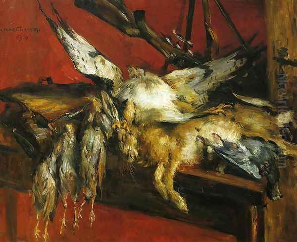 Still Life with Hare and Partridges Oil Painting by Lovis (Franz Heinrich Louis) Corinth