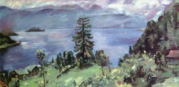 Walchensee panoramic view from the pulpit Oil Painting by Lovis (Franz Heinrich Louis) Corinth