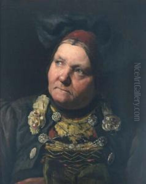 Halbportrat Einer Bauerin In Tracht Oil Painting by Arthur Dudley