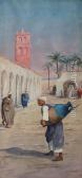 Arab Street Scene Oil Painting by Arthur Dudley