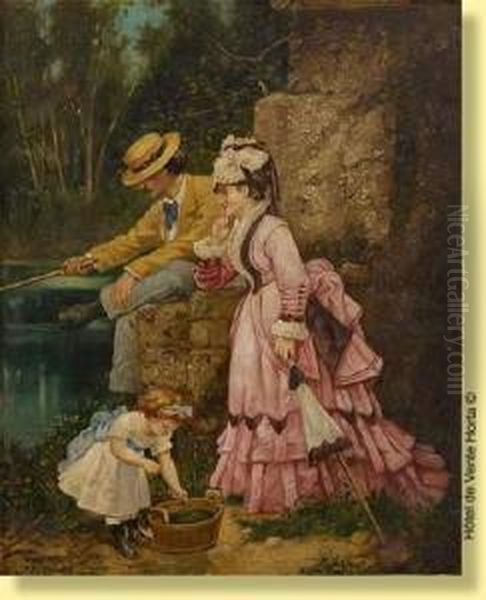 La Journee De Peche Oil Painting by Ernest Ange Duez