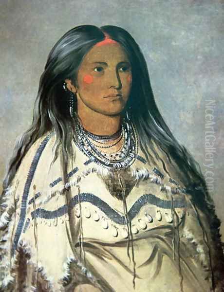 'Mint', a Mandan Indian girl, 1832 Oil Painting by George Catlin