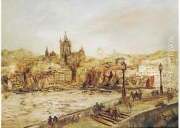 Vue Du Vieux Port A Marseille Oil Painting by Jacques-Edouard Dufeu