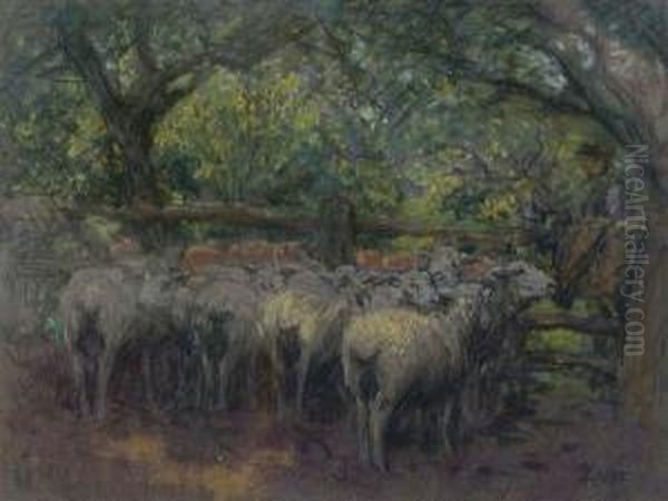 The Sheepfold Oil Painting by John Robert Keitley Duff