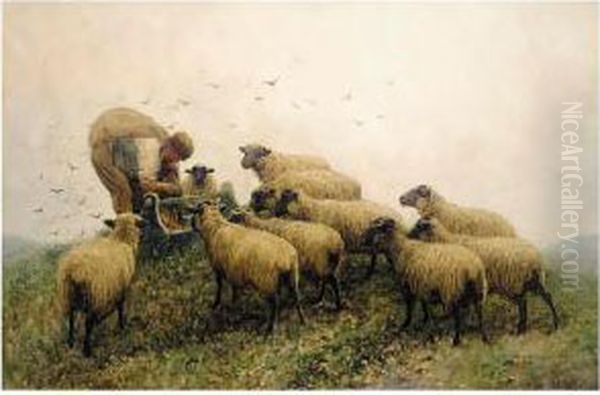 The Feeding Ground Oil Painting by John Robert Keitley Duff