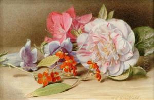 Camelliaeuphobia Oil Painting by Mary Elizabeth Duffield