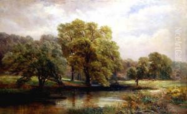 River Scene With Fishermen Oil Painting by William Duffield