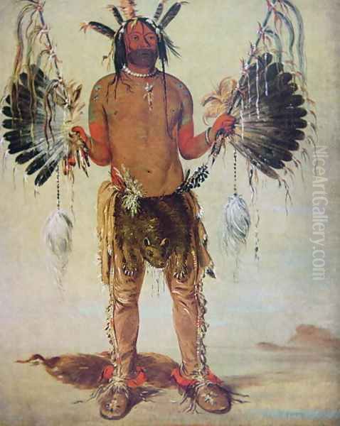 'Old Bear' medicine man of the Mandan Tribe, from a painting of 1832 Oil Painting by George Catlin